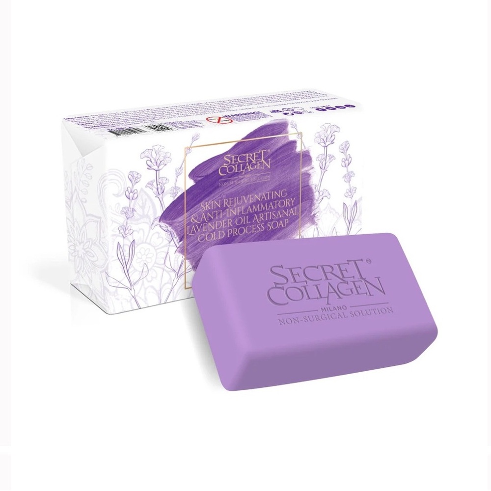 MSRP $99 SECRET COLLAGEN Skin Rejuvenating & Anti-Inflammatory Lavender Soap